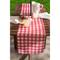 Red Check Outdoor Table Runner With Zipper 14&#x22; x 72&#x22;